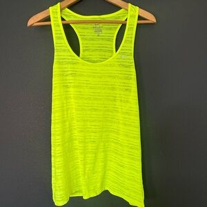 Nike Neon Yellow Striped Tank Top